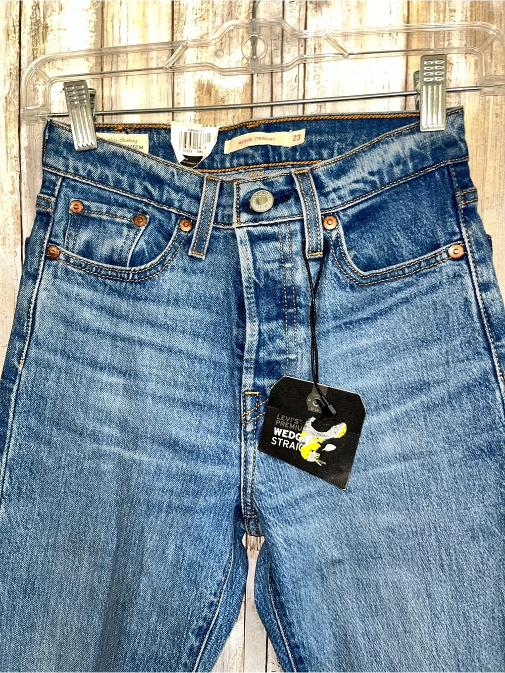 Levi’s Wedgie Straight Jeans NWT High Rise Cropped Denim Size 23 - Picture 3 of 6
